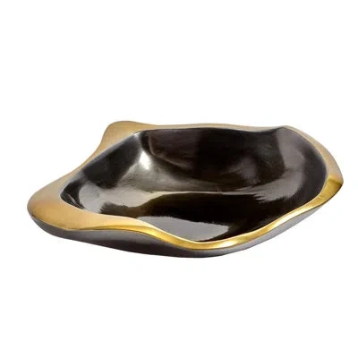 Global Views Formation Bowl-black/gold-lg In Black,gold