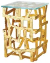 Global Views Fragments End Table In Gold