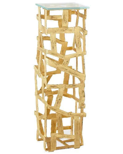 Global Views Fragments Pedestal-gold Leaf