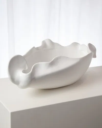 Global Views Freeform Matte White Large Bowl