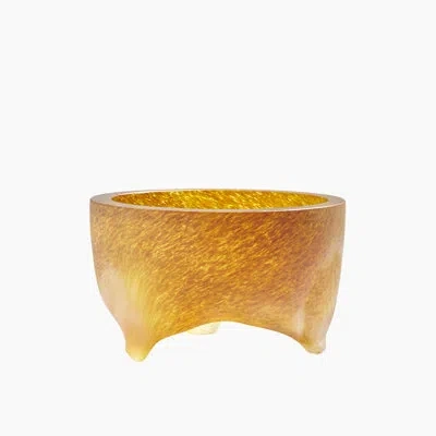 Global Views Freeform Tripod Bowl-frosted Irys Gelp In Yellow