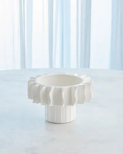 Global Views Frilled Bowl, 6" In White