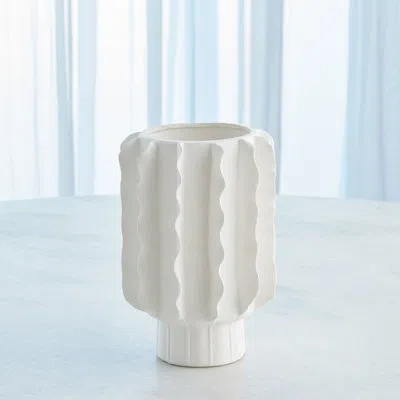 Global Views Frilled Bowl-matte White