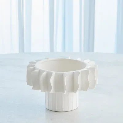 Global Views Frilled Bowl-matte White