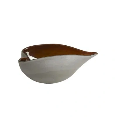 Global Views Frosted Bowl W/casing In Gray,amber