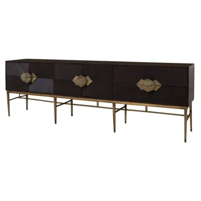 Global Views Galapagos Media Cabinet In Brown,brass