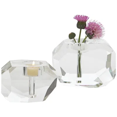 Global Views Gemstone Bud Vase Large Crystal Tealight Candle Holder