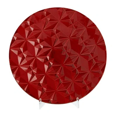 Global Views Geometric Charger In Red
