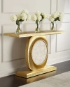 Global Views Gianna Gold-fluted Entry Table In Gold
