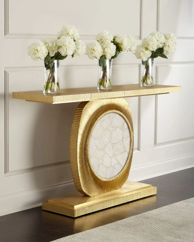 Global Views Gianna Gold-fluted Entry Table