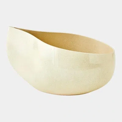 Global Views Giant Teardrop Bowl-butter Crackle 9"h X 10"w X 20"d Decorative Bowl In Yellow