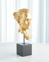 Global Views Gilded Portrait Sculpture In Gold
