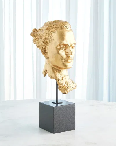 Global Views Gilded Portrait Sculpture In Gold
