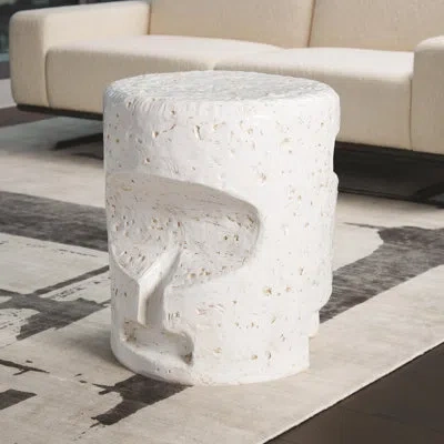 Global Views Gilles Side Table In White