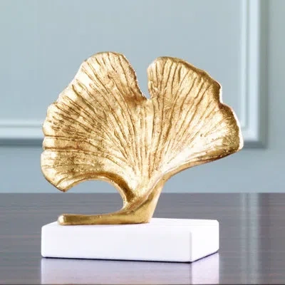 Global Views Ginkgo Leaf Object In Gold,white