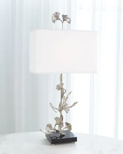Global Views Ginkgo Table Lamp In White