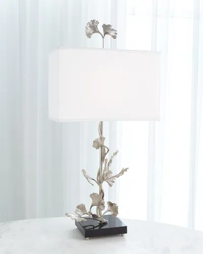 Global Views Ginkgo Table Lamp In Nickel