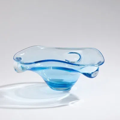 Global Views Glass Decorative Bowl 1 In Blue