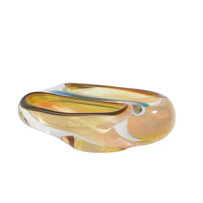 Global Views Glass Decorative Bowl In Blue;yellow