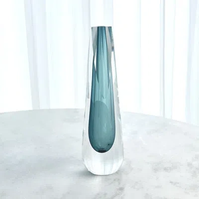 Global Views Glass Table Vase In Blue