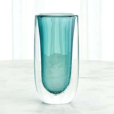Global Views Glass Table Vase In Blue