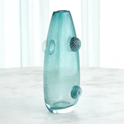 Global Views Glass Table Vase In Blue