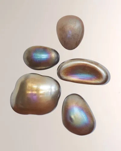 Global Views Glass Wall Gems, Set Of 5 In Bronze