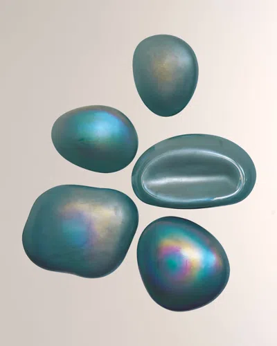 Global Views Glass Wall Gems, Set Of 5 In Light Gray