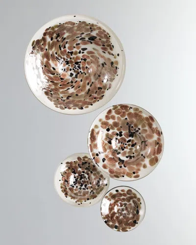 Global Views Glass Wall Mushrooms, Set Of 4 In Bronze