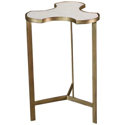 Global Views Global View Link 14 "wide Gold And Marble Modern Accent Table
