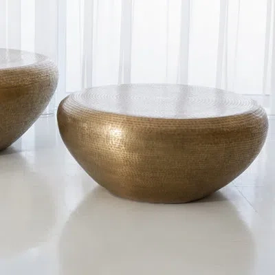 Global Views Goa Cocktail Table-antique Brass In Brass;brass