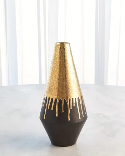 Global Views Gold Drip 13" Vase