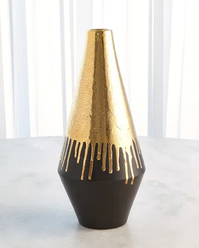 Global Views Gold Drip 16.5" Vase