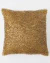 Global Views Golden Beaded Shag Pillow, 20" Square In Bronze