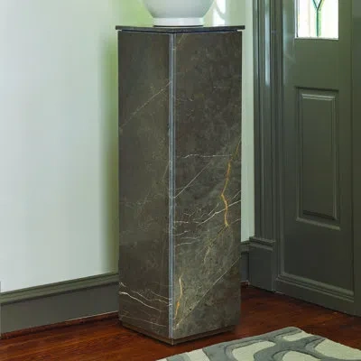 Global Views Graffito Marble Pedestal In Golden,ivory