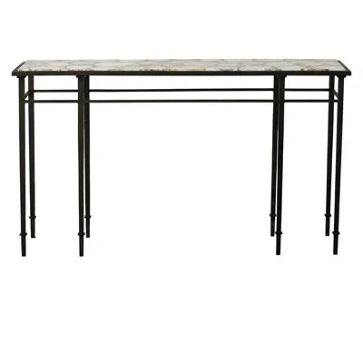 Global Views Grand Hall Console In White;beige