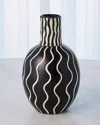Global Views Graphic Gourd Vase, Black/white