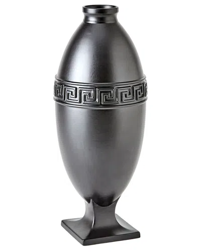 Global Views Greek Key Vase In Black