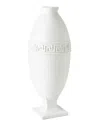 Global Views Greek Key Vase In White