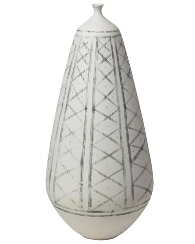 Global Views Grenz Vase In White
