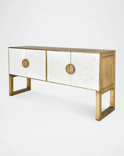 Global Views Gypsum Console Table In White