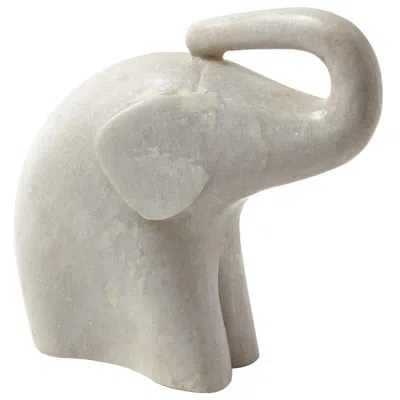 Global Views Haathee 10 1/4" High White Glass Elephant Table Accent