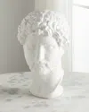 Global Views Hadrian Bust In White Glaze