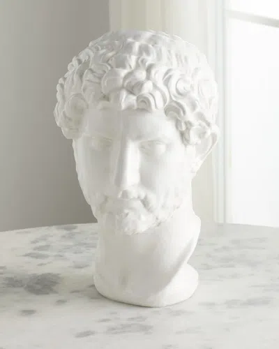 Global Views Hadrian Bust In White Glaze
