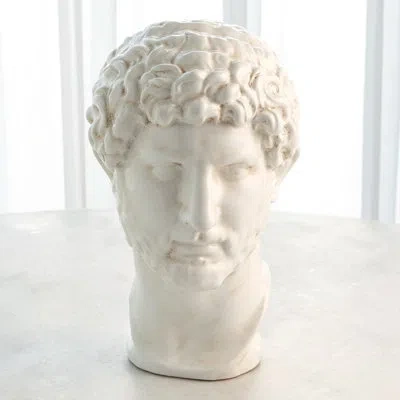 Global Views Hadrian Bust-white Glaze