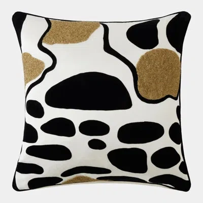 Global Views Hampton Pillow In Black;white;gold