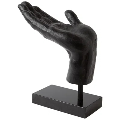 Global Views Hand Sculpture-open Hand In Black