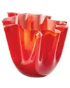 Global Views Handkerchief Vase In Red