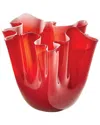Global Views Handkerchief Vase In Red