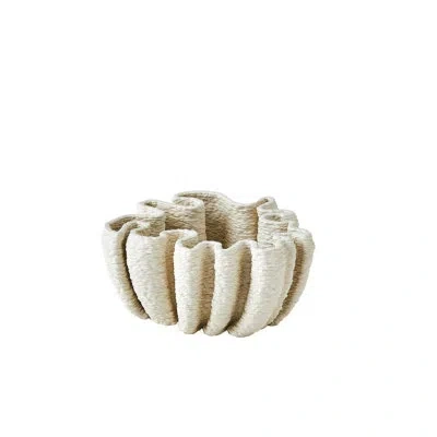 Global Views Handmade Ceramic Decorative Bowl In Beige